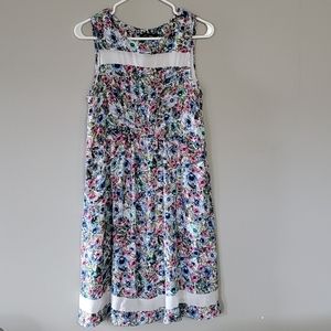 Sleeveless floral midi maternity dress pink blue